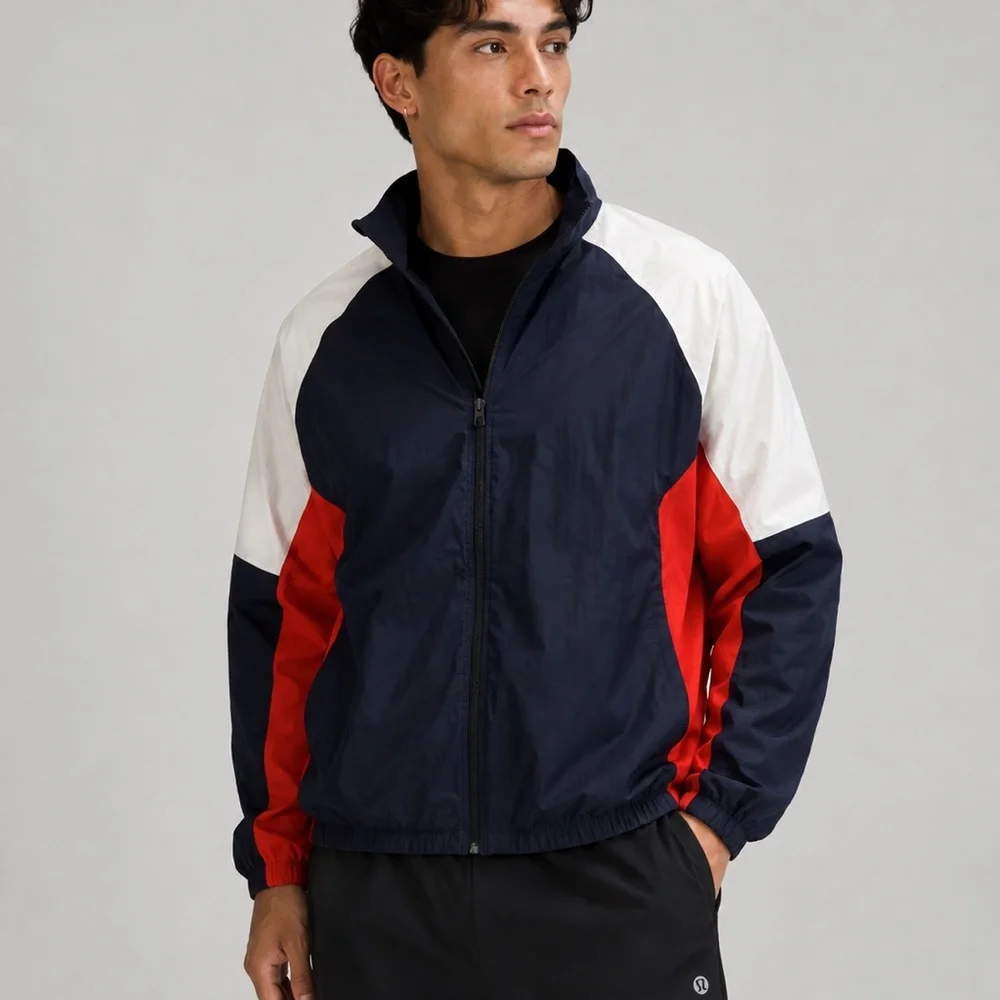 Lululemon Nylon Oversized Track Jacket NWT Men’s XL Navy Red White $188